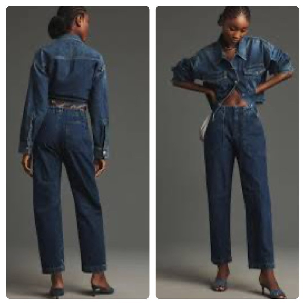 rag & bone Leyton Mid-Rise Crop Straight-Leg Jeans Kaihara Denim Japan